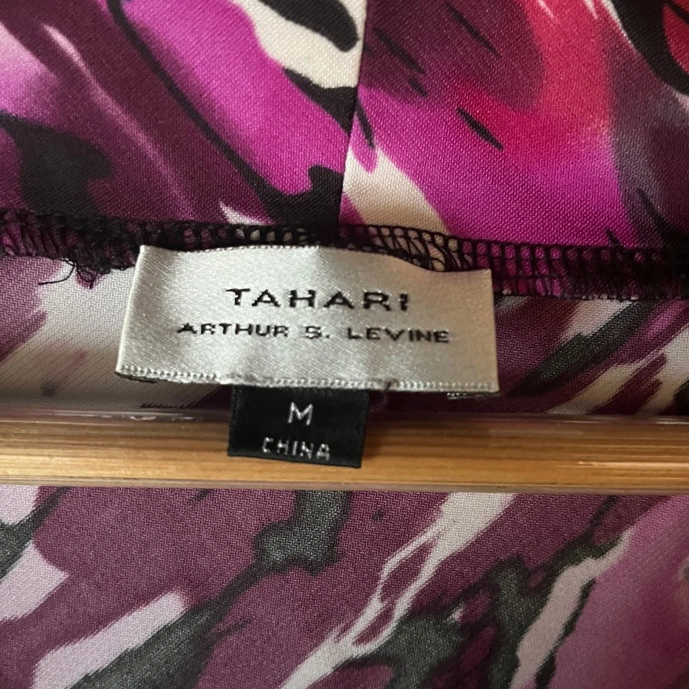 Tahari Arthur S. Levine Sleeveless Abstract Print Blouse Purple Size Medium - Picture 8 of 10